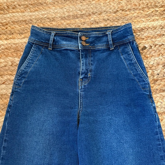 Boden Size 4 Dark Wash Wide Leg Cropped Jeans - Picture 2 of 7